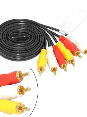 3 RCA Male to Male AV Composite RCA Audio Video Cable.