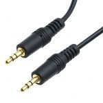 Male to Male Metallic Aux Audio Cable with Gold Plated connectors, 1.5 Meter