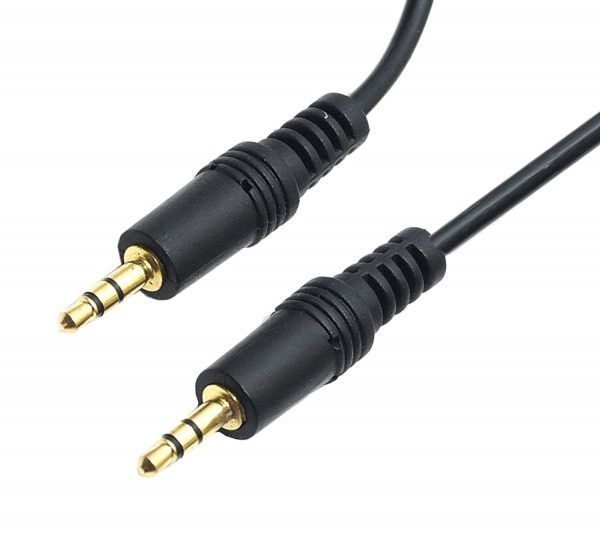 Male to Male Metallic Aux Audio Cable with Gold Plated connectors, 1.5 Meter