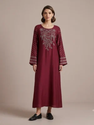 Designer Dual Tone Naqaab Burqa with Matching Hijab Set