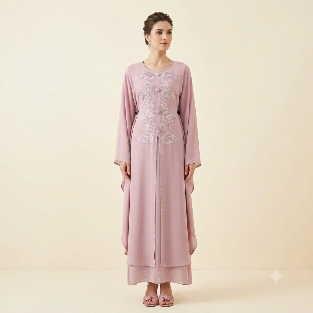 Georgette Layered Abaya with Hijab