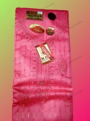 Gunja Premium Pink Jam Cotton Unstitched Salwar Suit Set