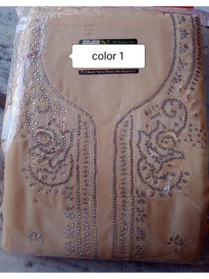 Zeenat Premium Georgette Unstitched Salwar Suit with Embroidery