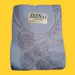 Georgette unstitched suite piece with aster cloth, Heavy zarkan work
