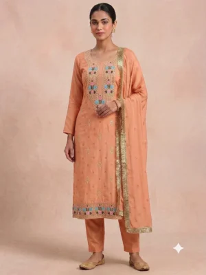 kohinoor cream collection premium cotton unstitched salwar suit-cream colour