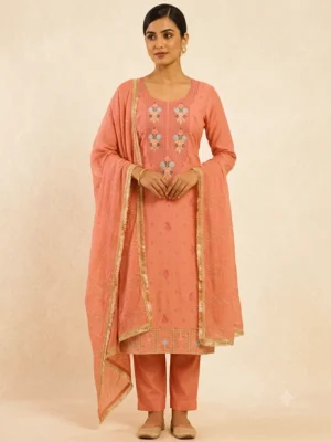 Kohinoor Pink Cotton Salwar Suit