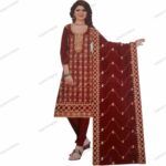Maroon georgette dress material