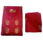 Maroon cotton dress material
