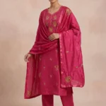 Premium Pink Cotton Unstitched Suit