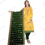 yellow georgette dress material