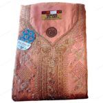 Gold Zari Work Premium Cotton Unstitched Dress Material with 3M Bottom