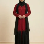 Imported Nida Fabric Embroidered Abaya-front