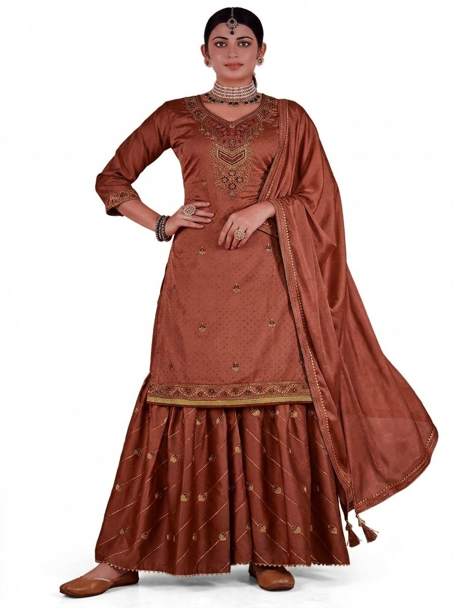 Jam cotton garara sharara set