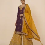 kali design Gharara Sharara set purple