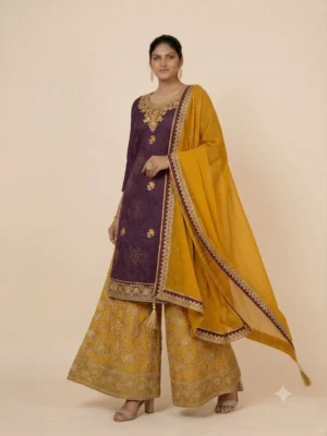 kali design Gharara Sharara set purple