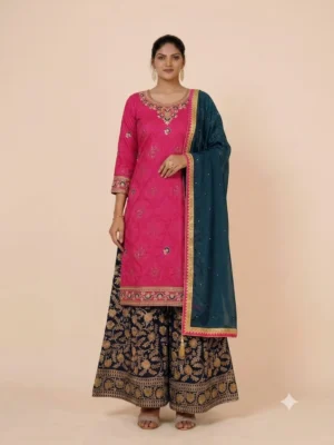 Kali Design Gharara Sharara set pink