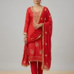 red Cotton Suit for Women