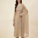 Beige Premium Georgette Unstitched Salwar Suit