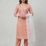 pink unstitched dress material